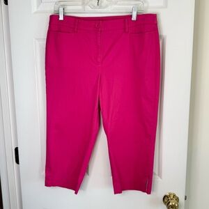 Talbots Perfect Skimmer Cropped Chinos Hot Pink Petite 10P MSRP $99